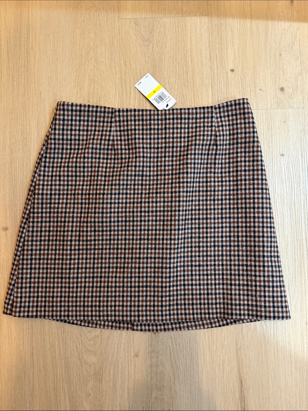 Astr the label Checked Mini Skirt in Brown and Black